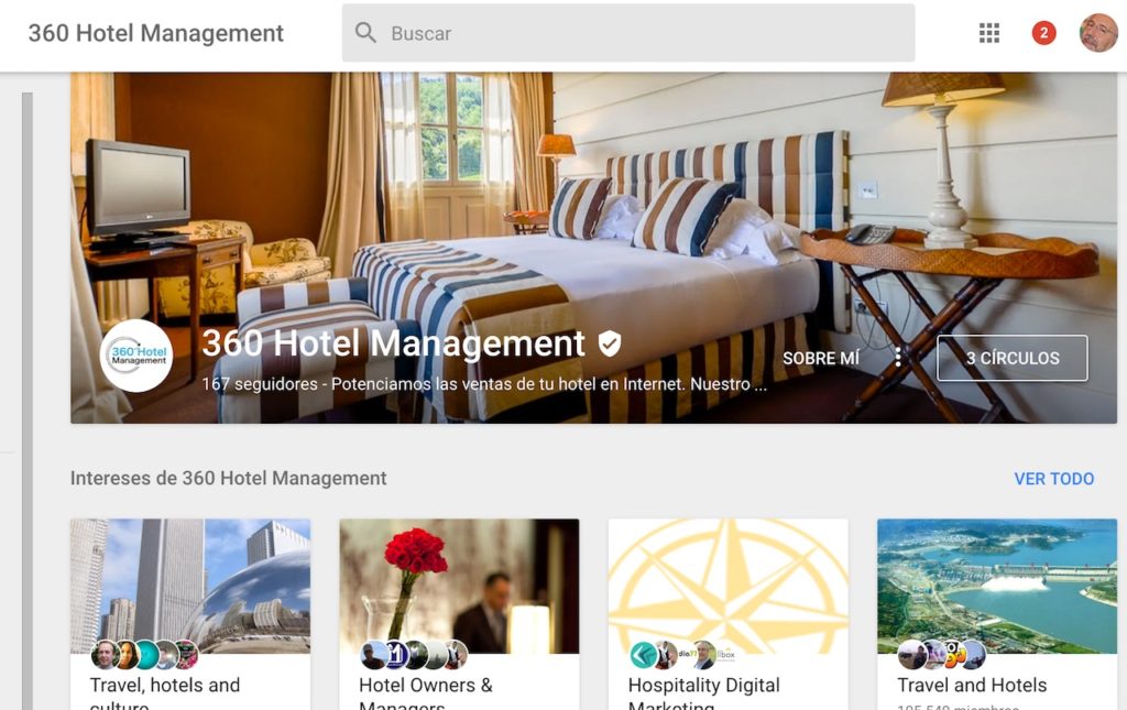 Pantallazo de la página de 360 Hotel Management en Google My Business.