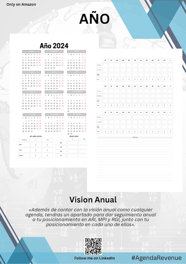 Calendario con vision anual de la Agenda 2024