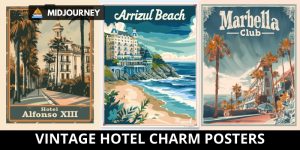 Vintage Hotel Charm Posters Prompt